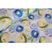 10cm Viscosejersey buntes Sommermuster KREISE GELB/BLAU  (Grundpreis €10,00/m)